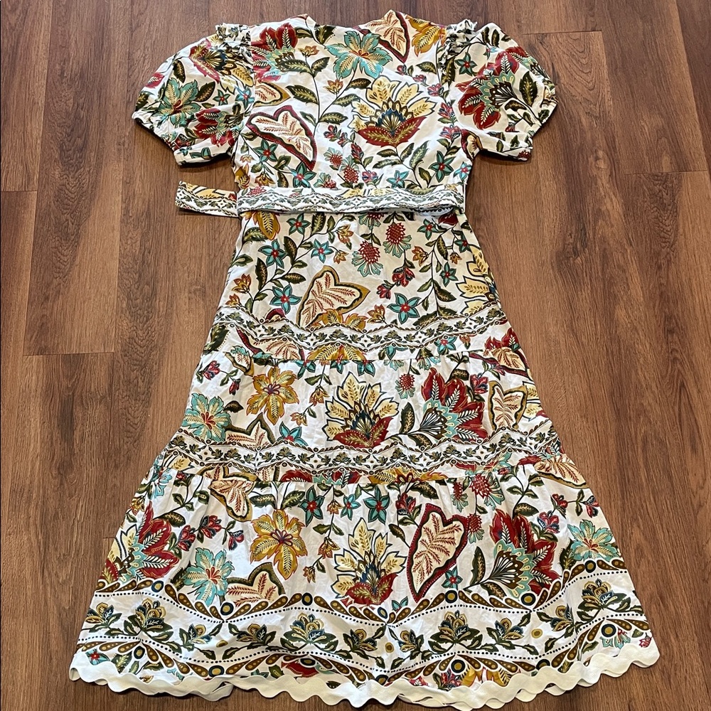 Farm Rio Botanicals Cotton Midi Dress - Picture 8 of 8